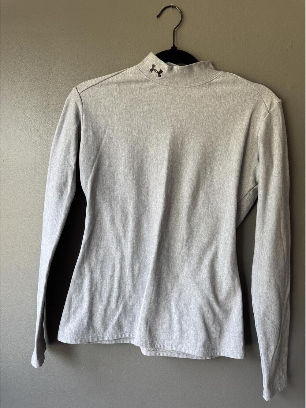 Under Armour Women's Gray Heather Long Sleeve Mock Neck Top LG